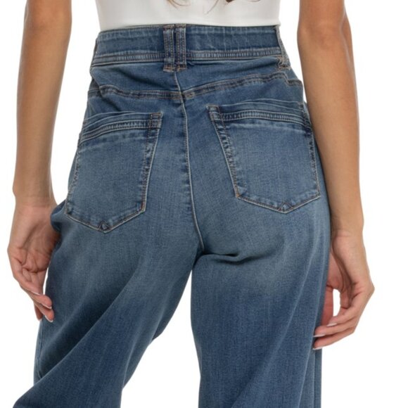 NEW Democracy AbTechnology Wide Leg Fixed Cuff Jeans - High Rise 1125 3S - Picture 4 of 6